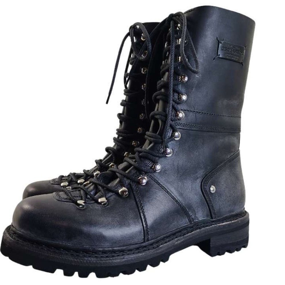 âšNew! đšđŠ DSQUARED2 Black Vacchetta Combat Boots